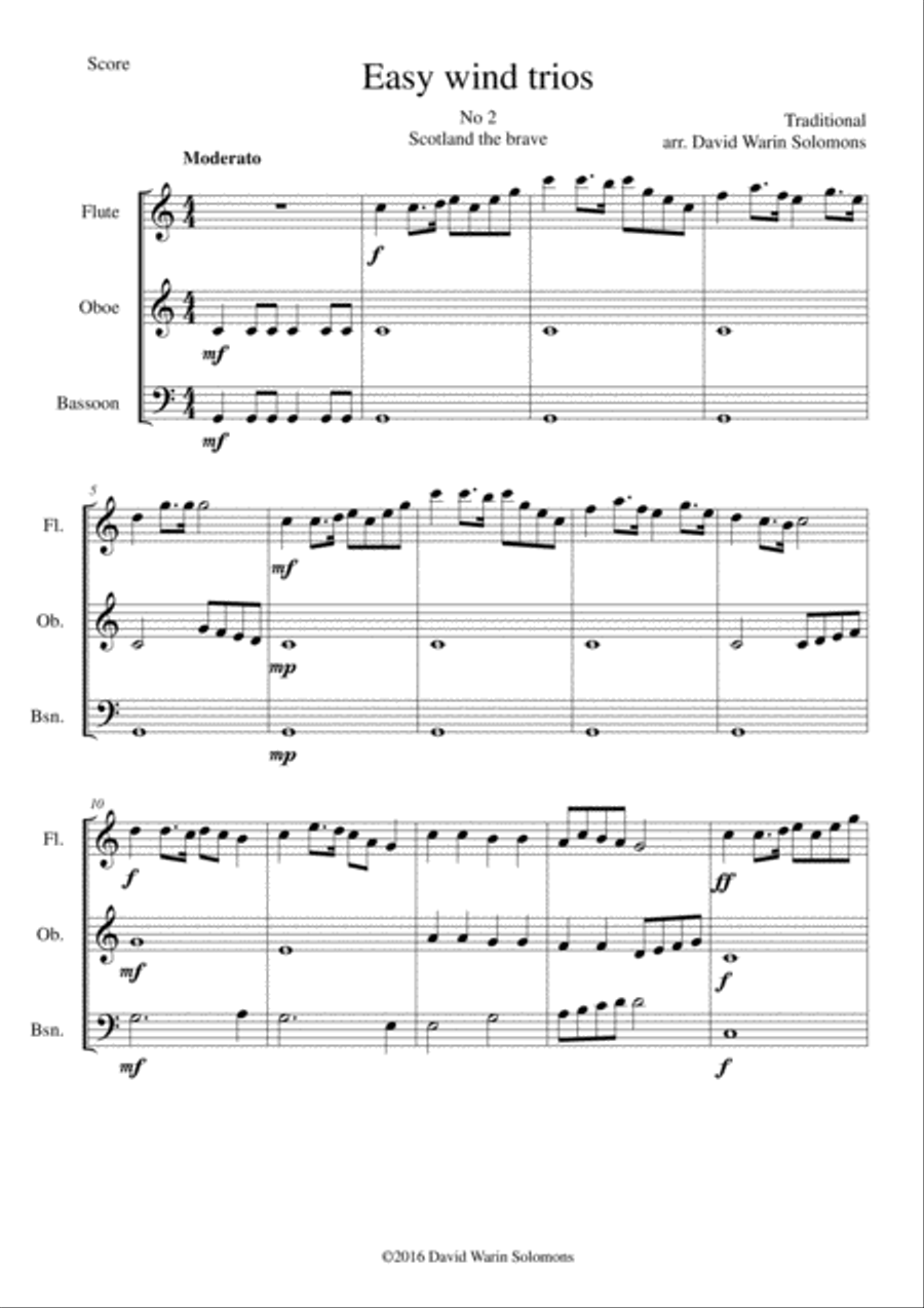 15 easy pieces for wind trio (flute, oboe, bassoon) Woodwind Trio scores gallery preview page 6