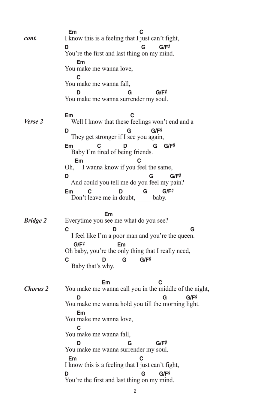 U Make Me Wanna Acoustic Guitar scores gallery preview page 2