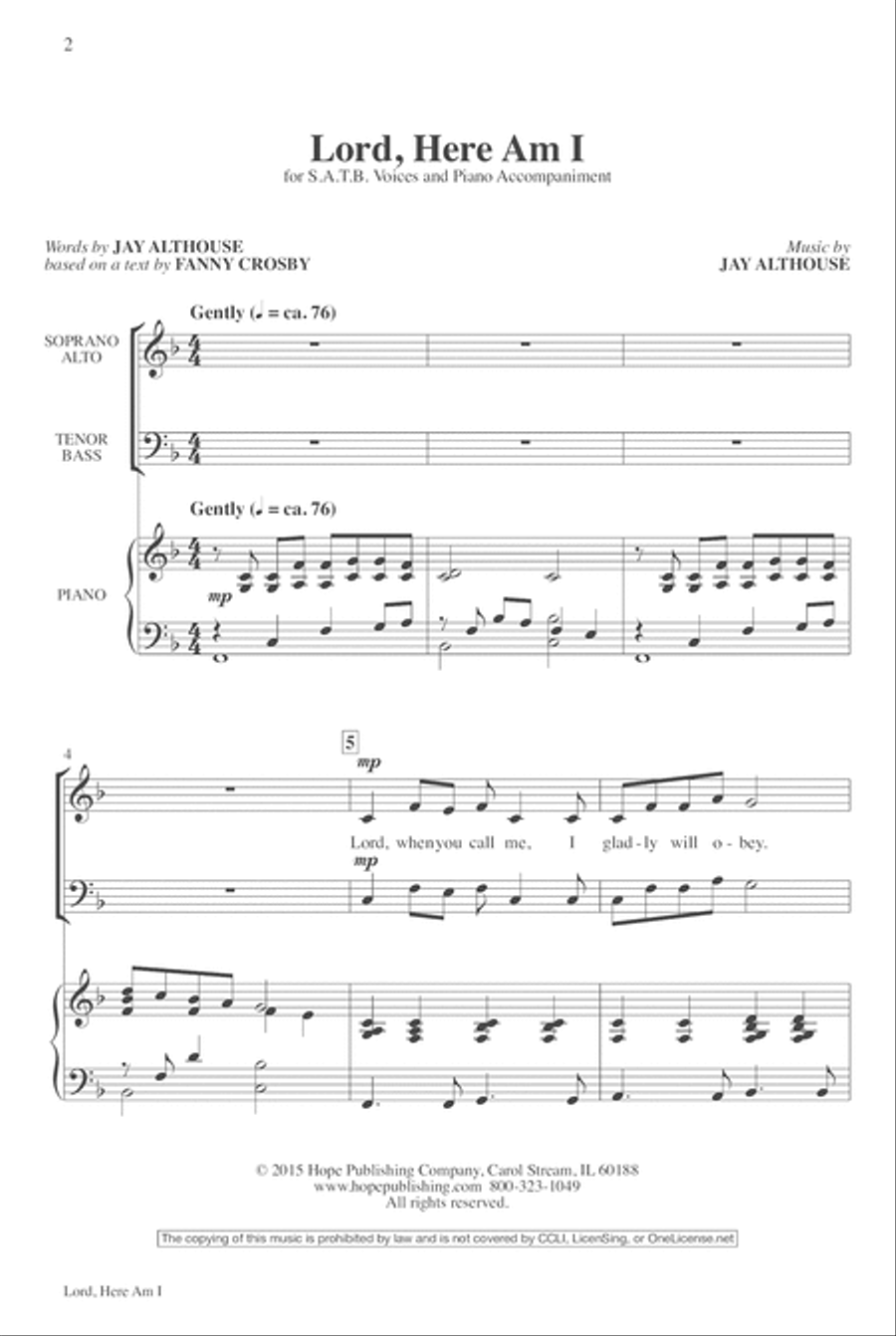 Lord, Here Am I Lord, Here Am I 4-Part scores gallery preview page 2