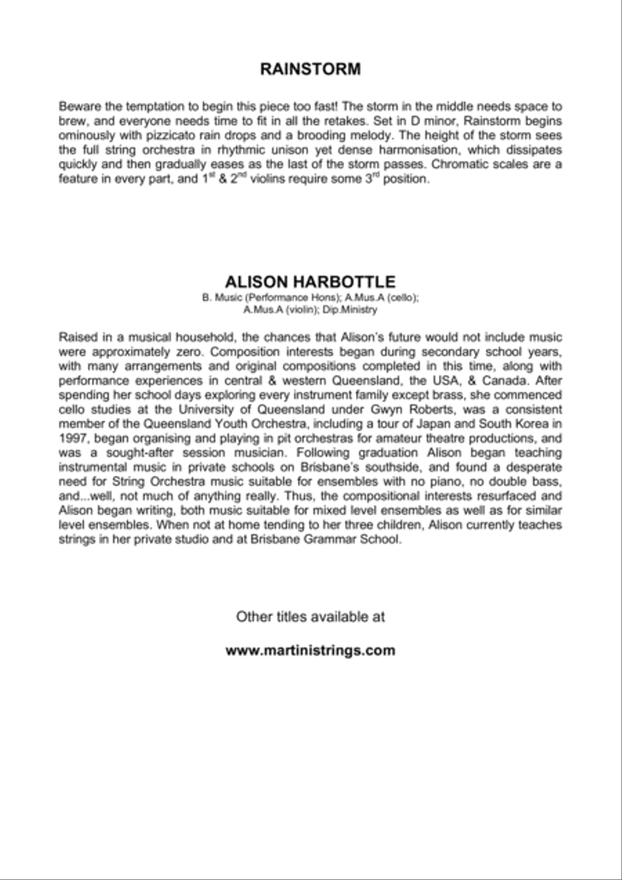 Rainstorm, for String Orchestra String Orchestra scores gallery preview page 2