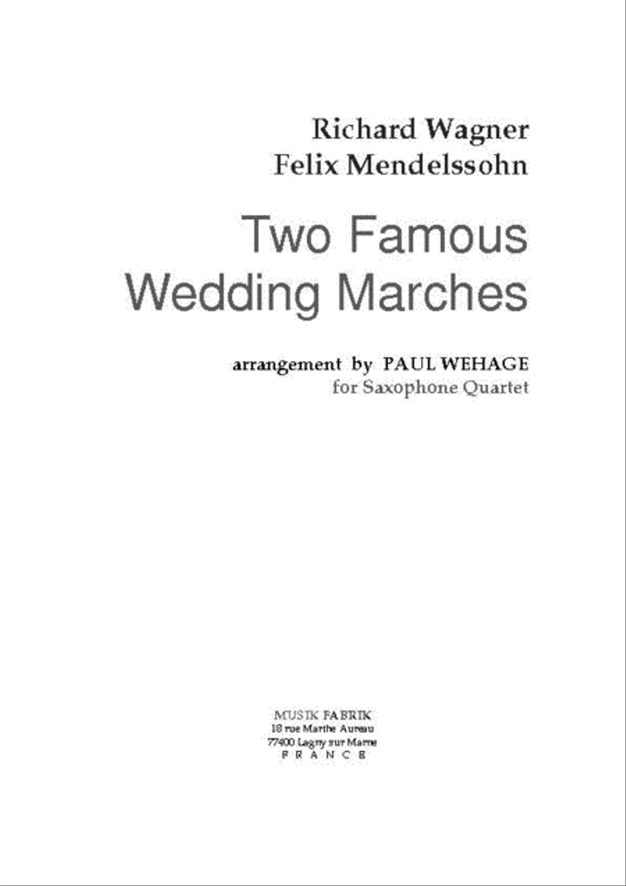 Two Famous Wedding Marches Saxophone Quartet scores gallery preview page 1