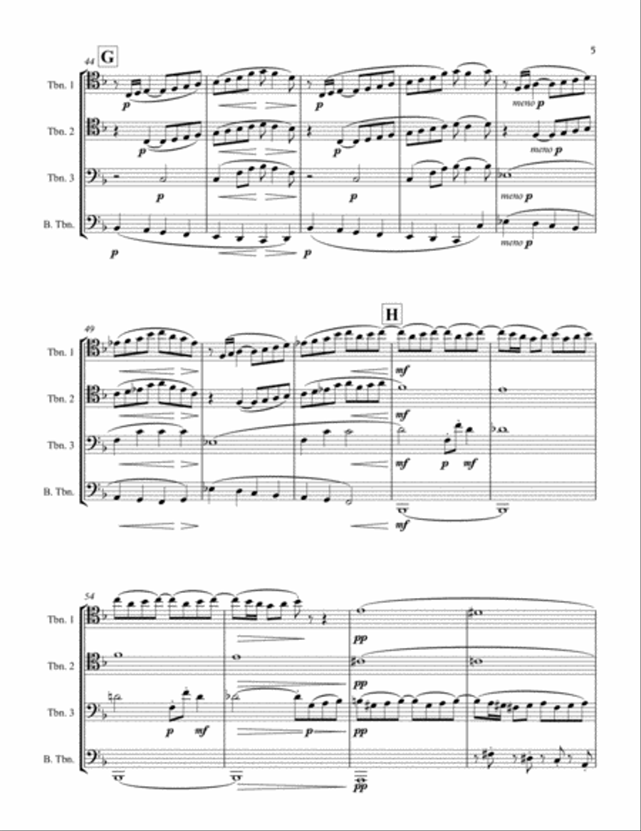 Prelude from Suite Bergamasque Brass Ensemble scores gallery preview page 5
