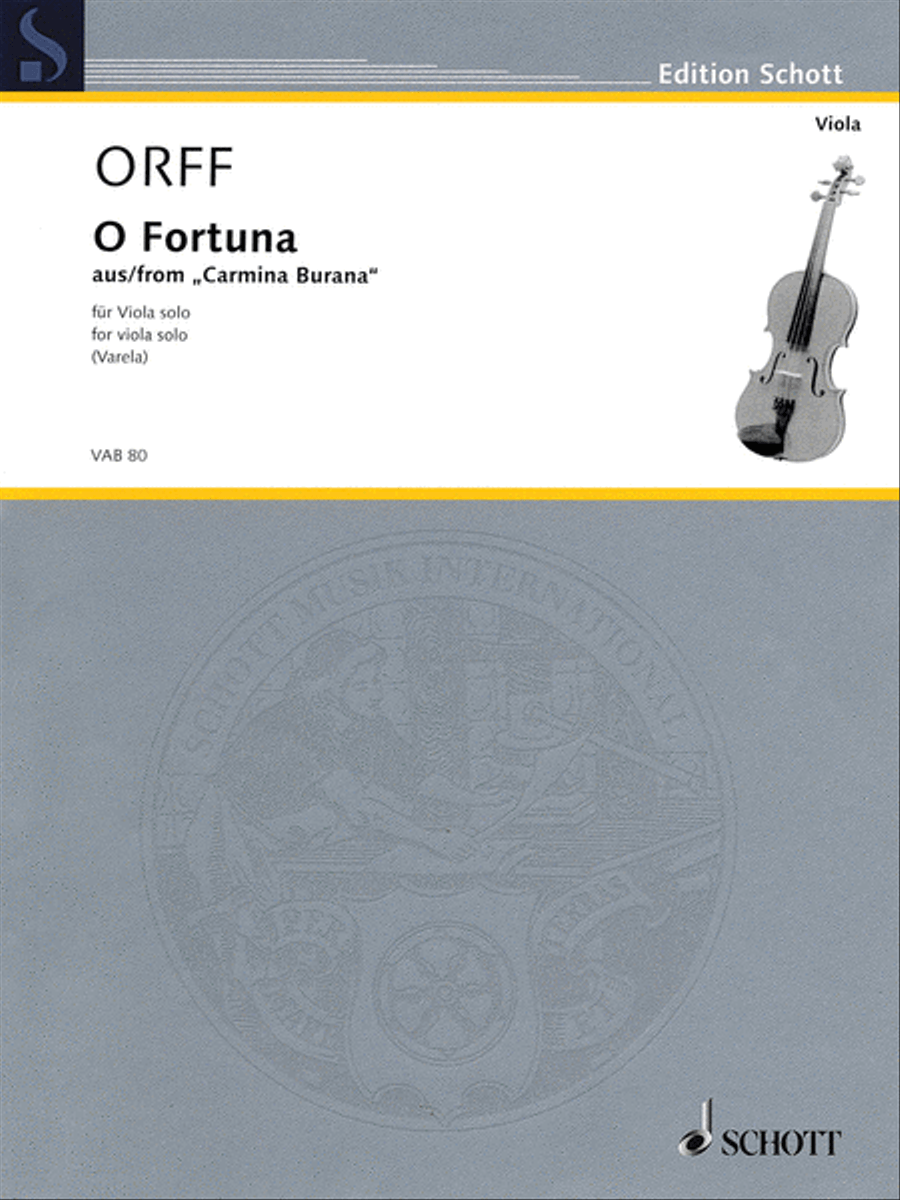 O Fortuna from Carmina Burana Viola Solo scores gallery preview page 1