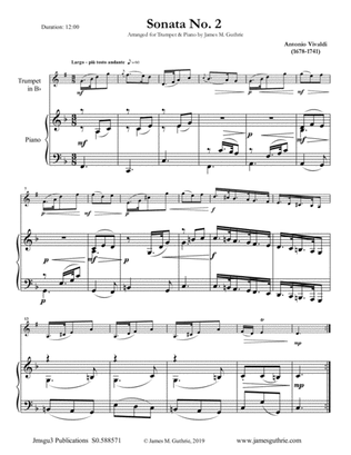 Book cover for Vivaldi: Sonata No. 2 for Trumpet & Piano