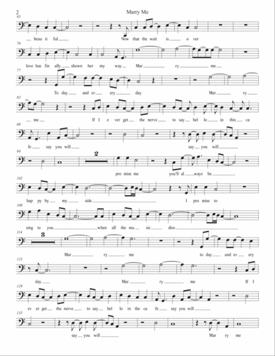 Marry Me Marry Me Cello Solo scores gallery preview page 2