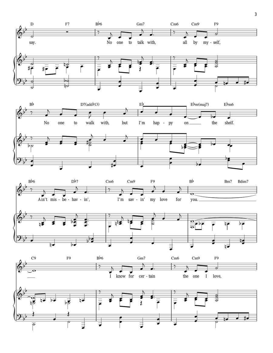 Ain't Misbehavin' Piano, Vocal scores gallery preview page 3