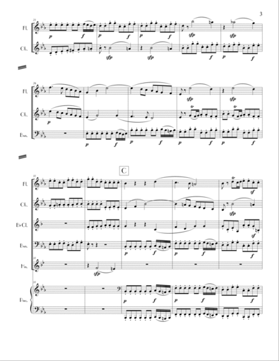 Overture to The Magic Flute (Die Zauberflöte), K. 620 Small Ensemble scores gallery preview page 4