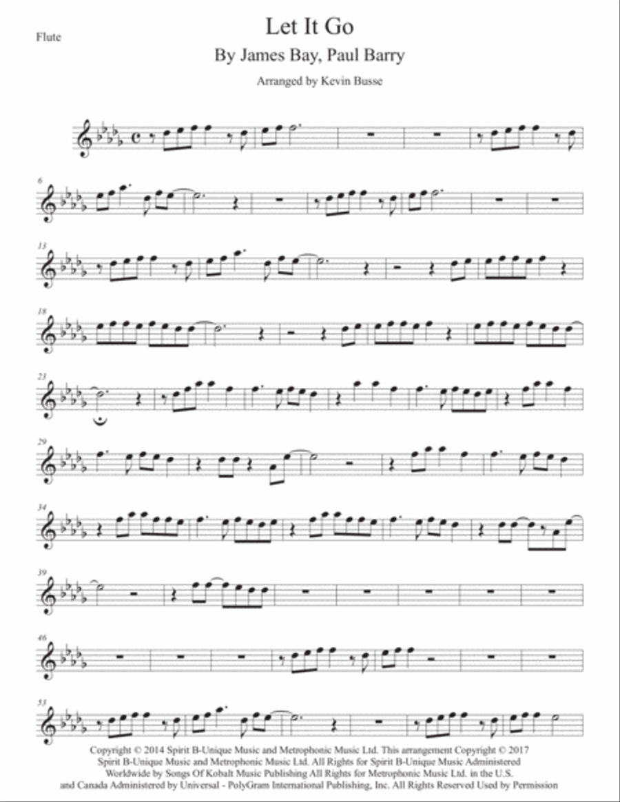 Let It Go Flute Solo scores gallery preview page 1