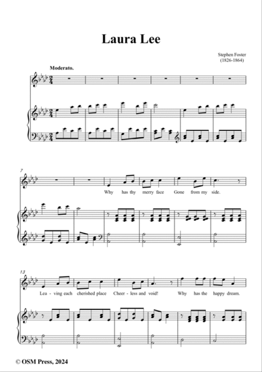 S. Foster-Laura Lee,in A flat Major Voice scores gallery preview page 2