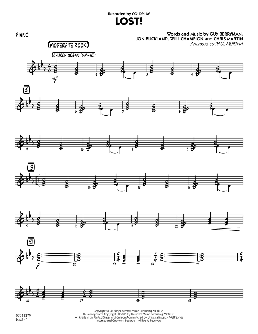 Lost! - Piano Jazz Ensemble scores gallery preview page 1