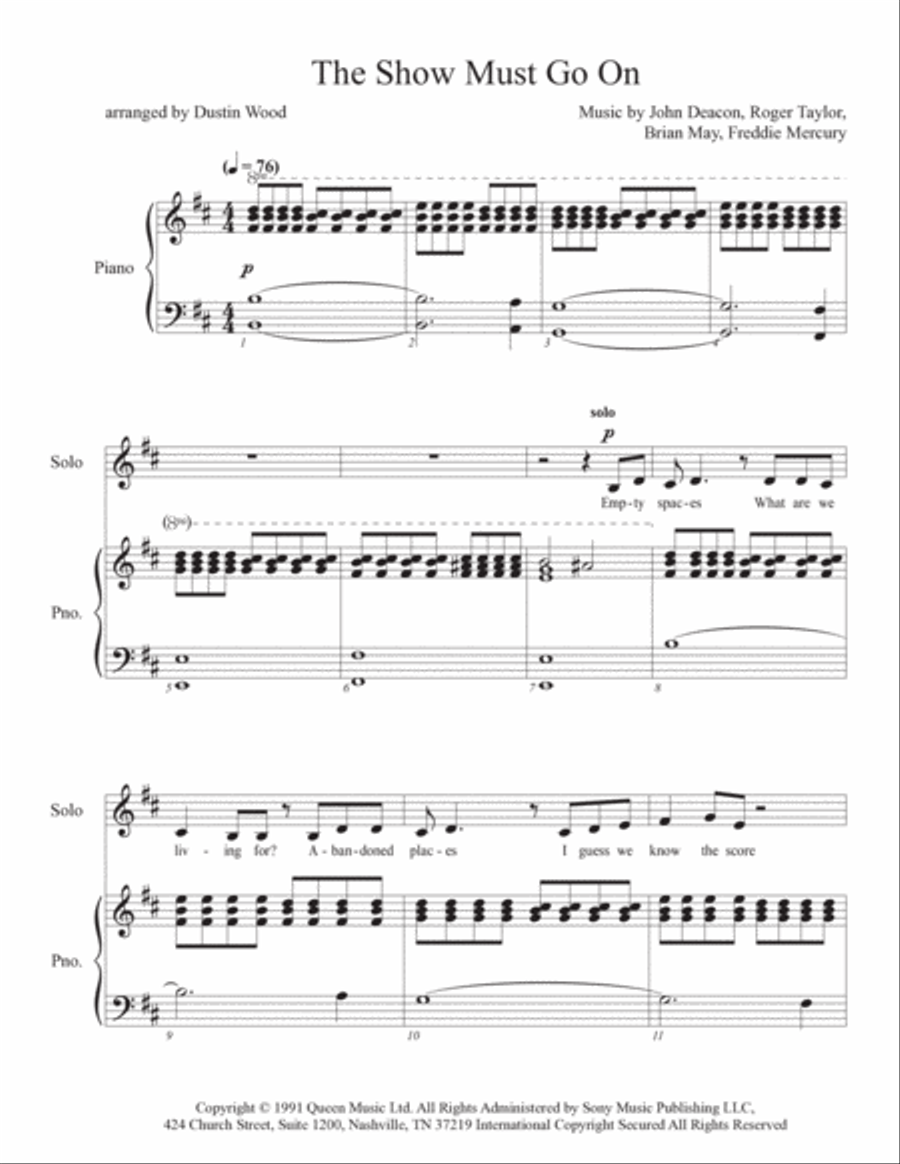 The Show Must Go On 3-Part scores gallery preview page 2