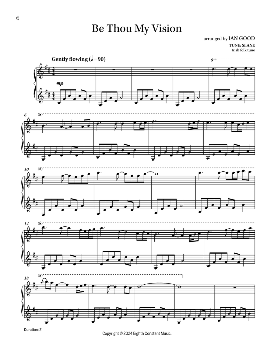 Be Thou My Vision (New age piano) Piano Solo scores gallery preview page 1