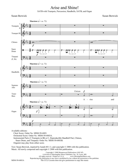 Arise and Shine! (Downloadable Full Score)