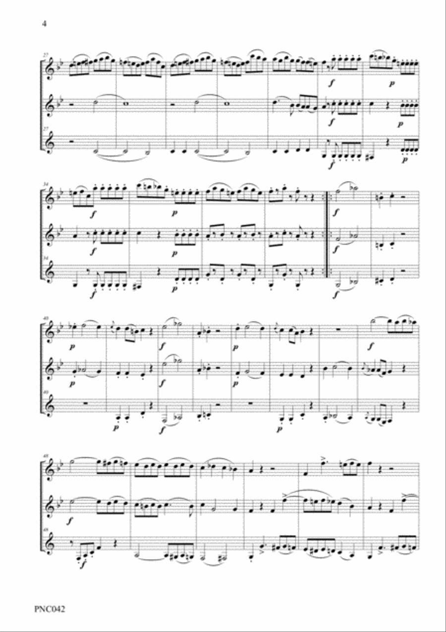 W.A. MOZART DIVERTIMENTO NO. 3 IN Bb K. Anh. 229 Woodwind Trio scores gallery preview page 4