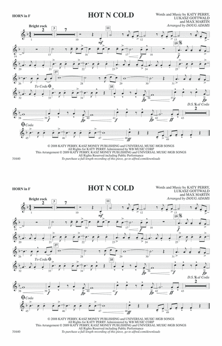 Hot N Cold: 1st F Horn