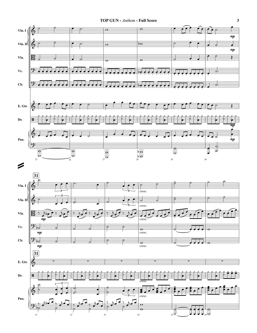 Top Gun Anthem String Orchestra scores gallery preview page 3