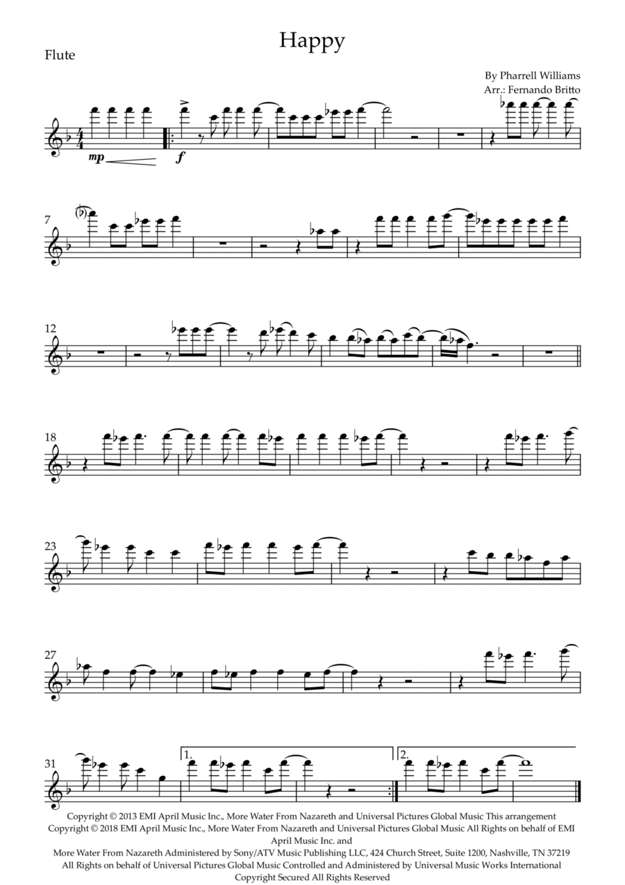 Happy Flute Solo scores gallery preview page 1