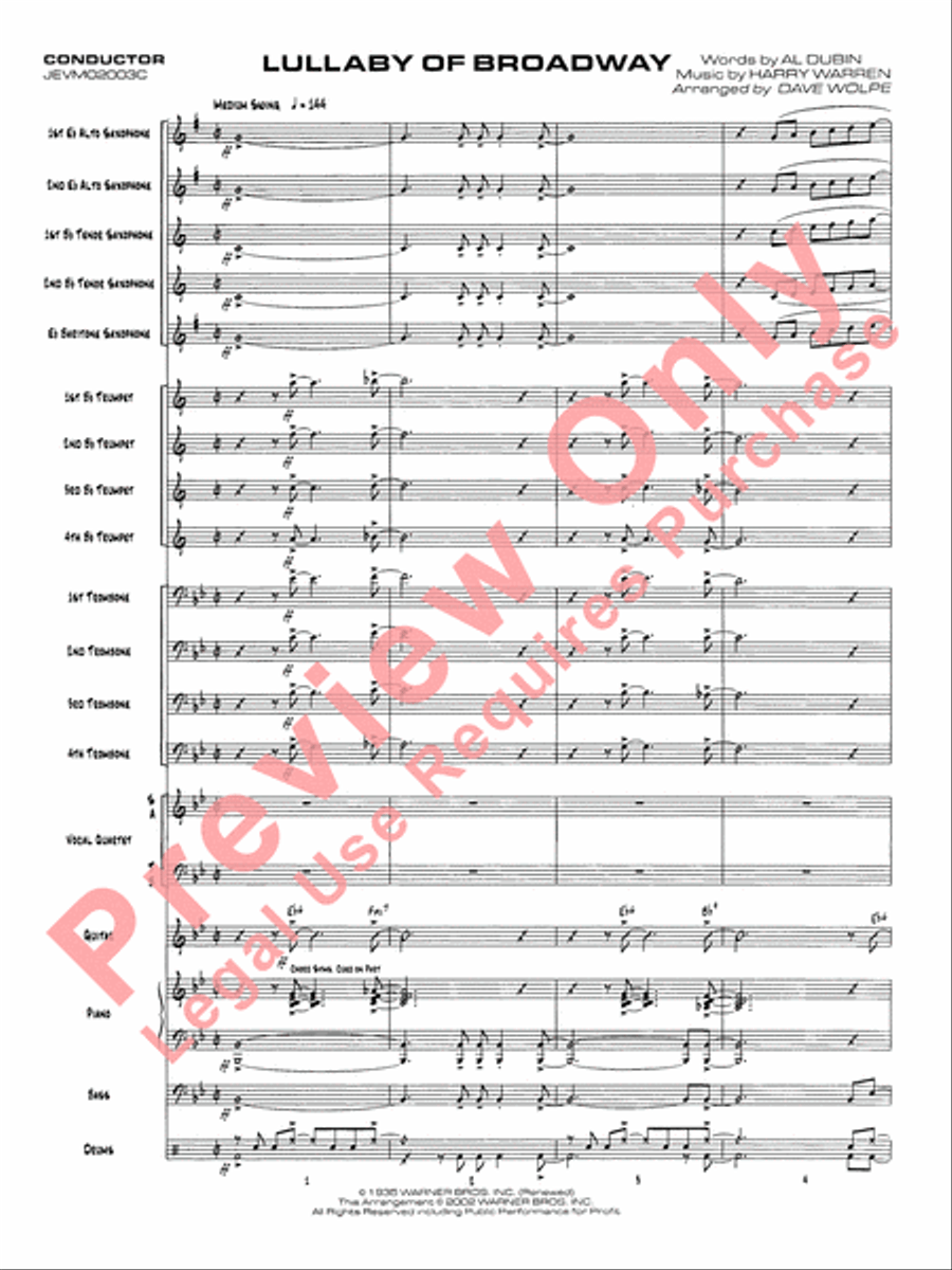 Lullaby of Broadway Jazz Ensemble scores gallery preview page 4
