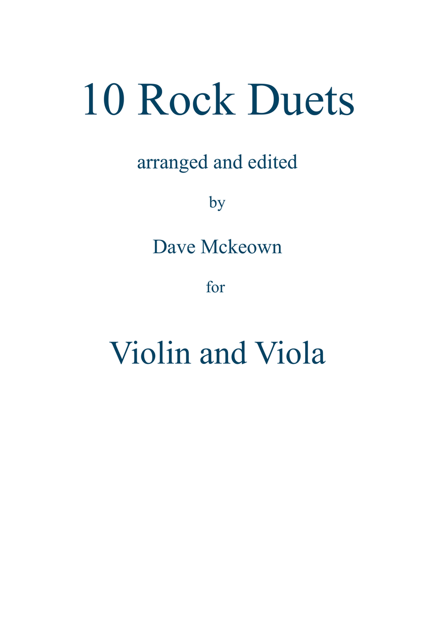 10 Rock Duets for Violin and Viola String Duet scores gallery preview page 1