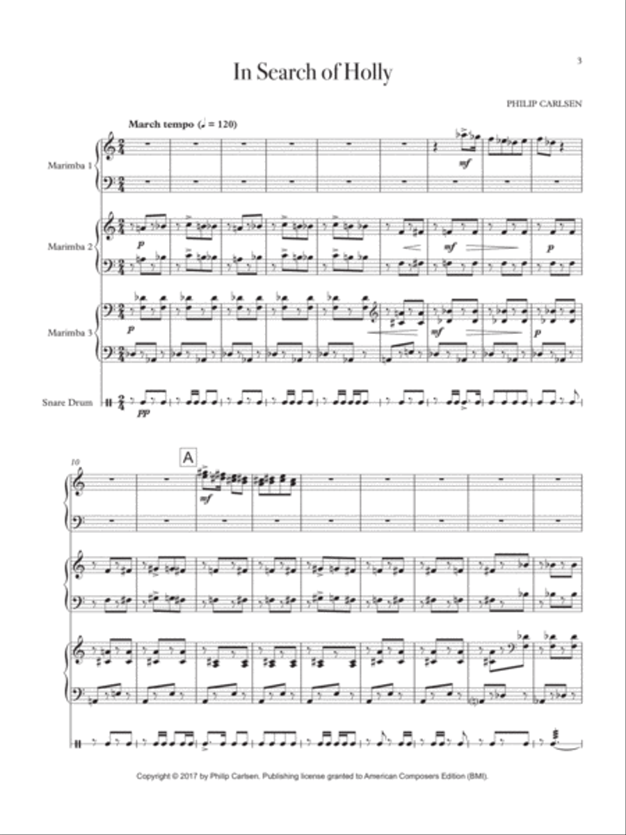 [Carlsen] In Search of Holly Percussion Ensemble scores gallery preview page 5