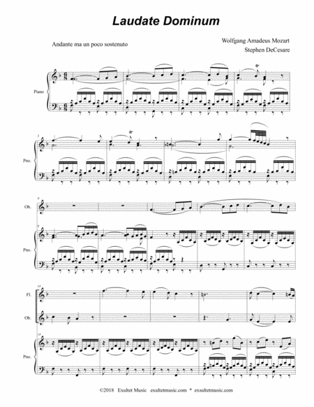 Laudate Dominum (for Woodwind Quartet - Piano Accompaniment) image number null
