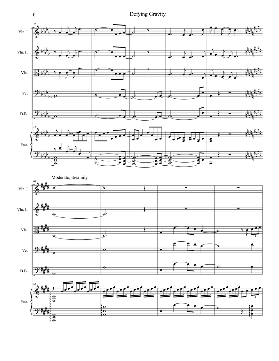 Defying Gravity String Quintet scores gallery preview page 6