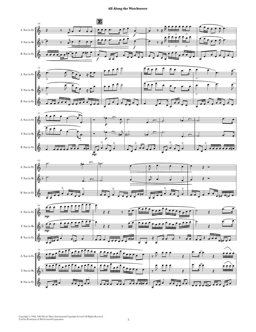 All Along The Watchtower All Along The Watchtower Woodwind Trio scores gallery preview page 4
