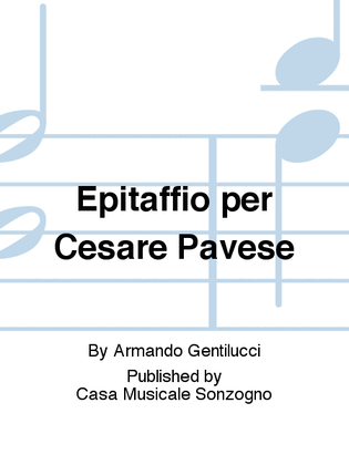 Epitaffio per Cesare Pavese