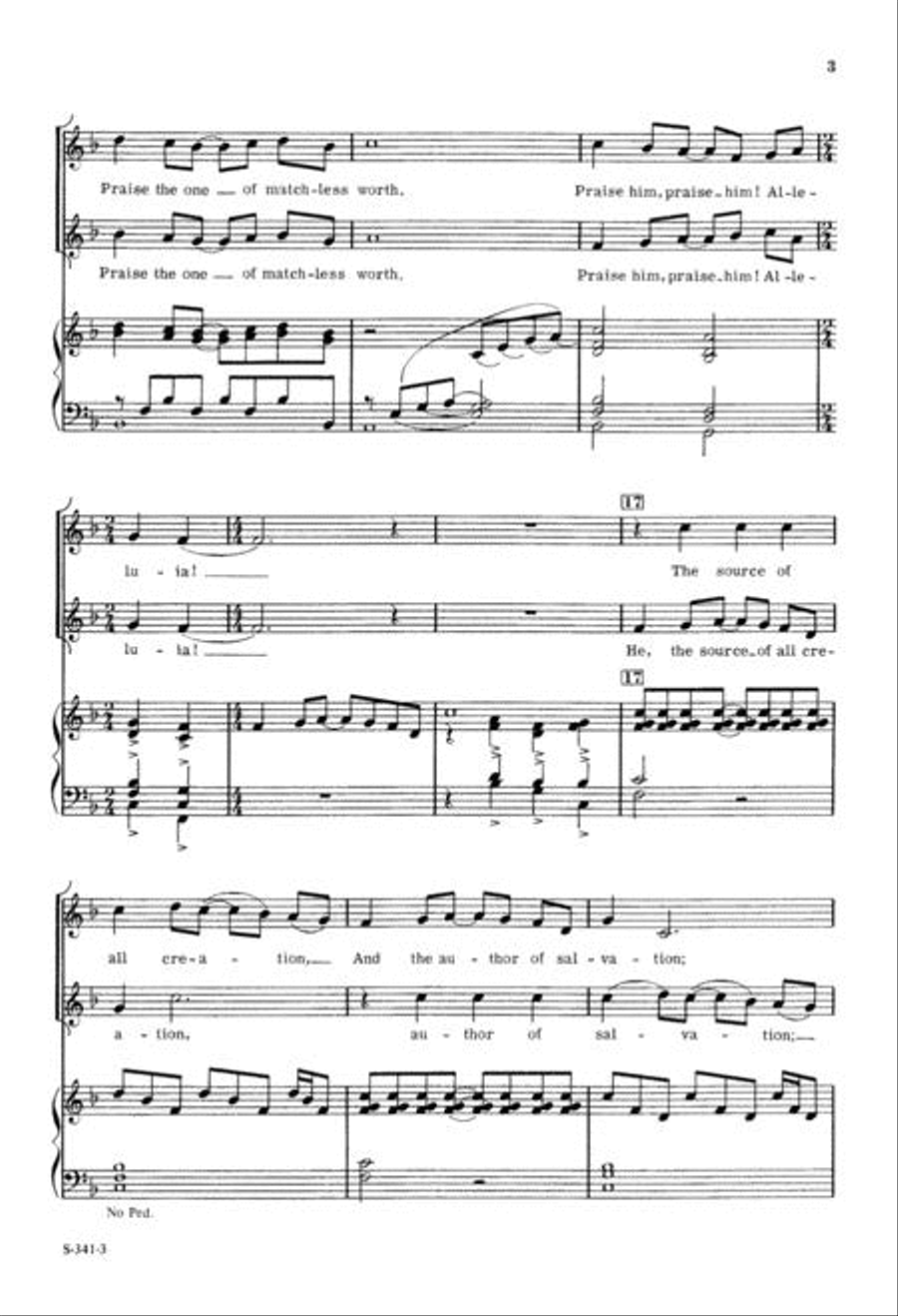 Praise Him, Alleluia 2-Part scores gallery preview page 3