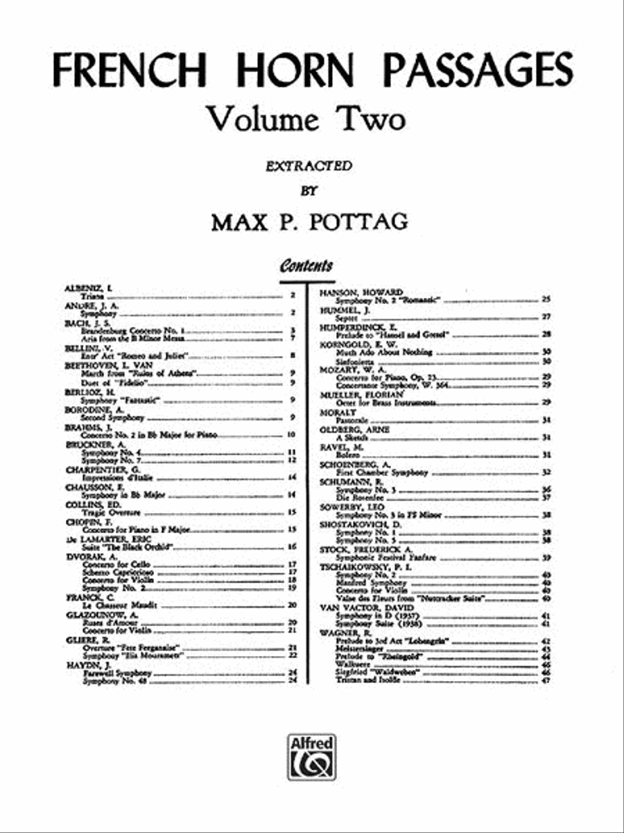 French Horn Passages, Volume 2 Horn scores gallery preview page 1