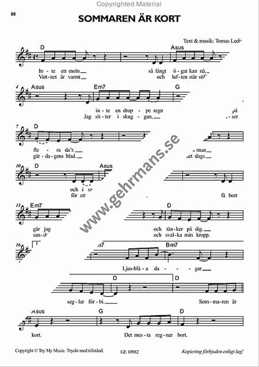 Sommarpop Piano, Vocal, Guitar scores gallery preview page 12