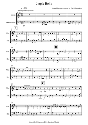 Jingle Bells (Jazzy Style!) for Violin and Double Bass Duet