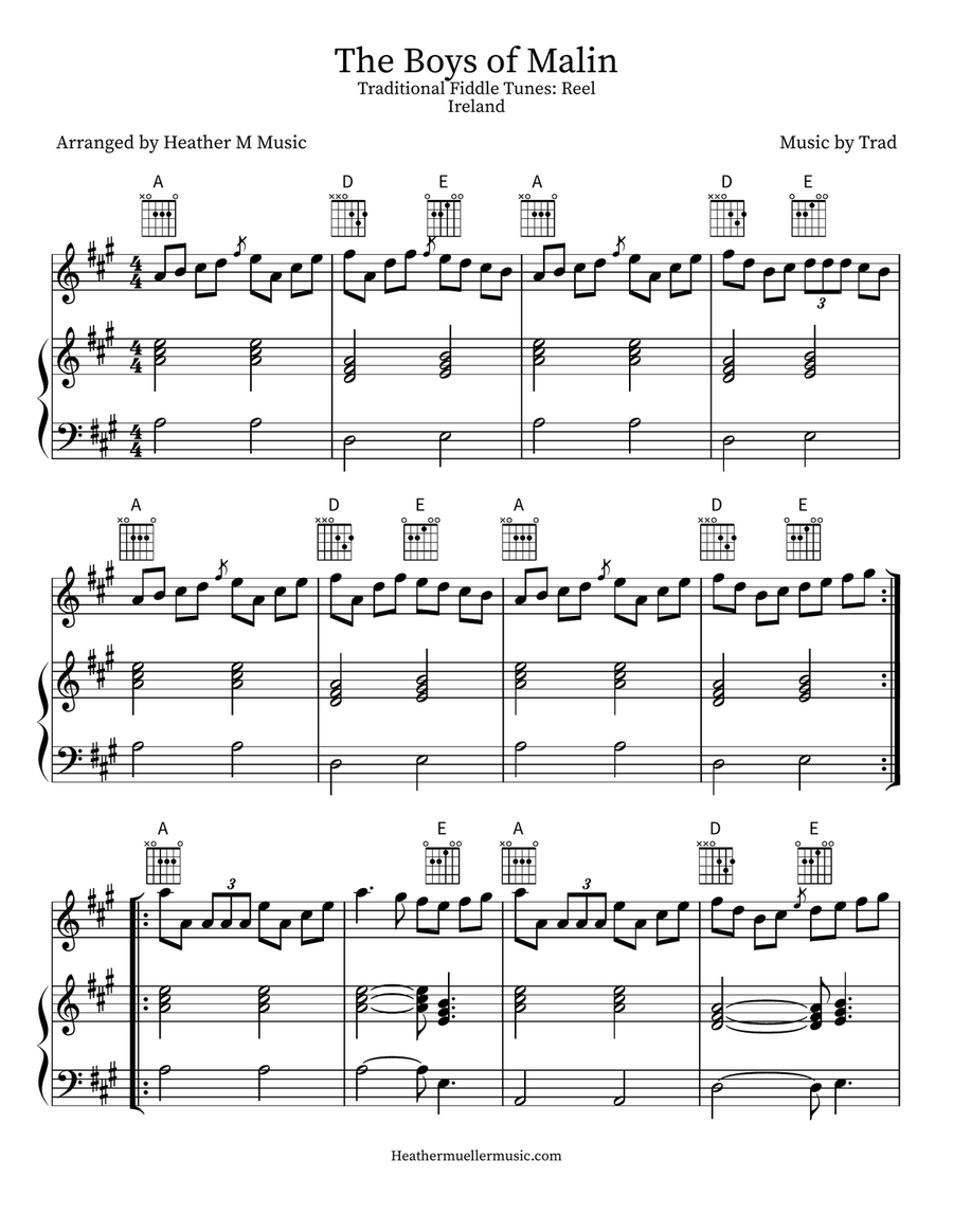 The Boys of Malin Violin Solo scores gallery preview page 1