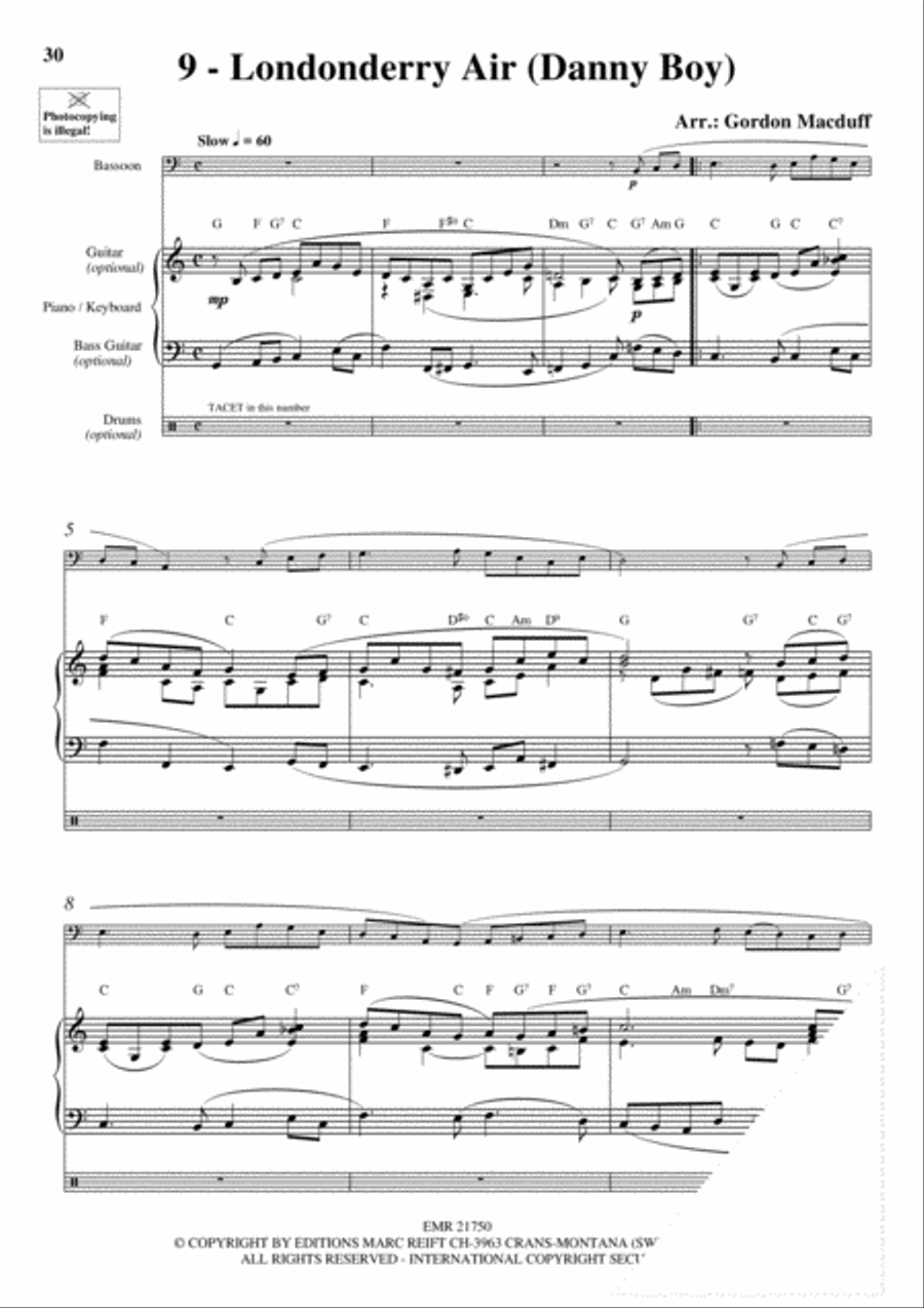 20 Celtic Hits Bassoon Solo scores gallery preview page 11