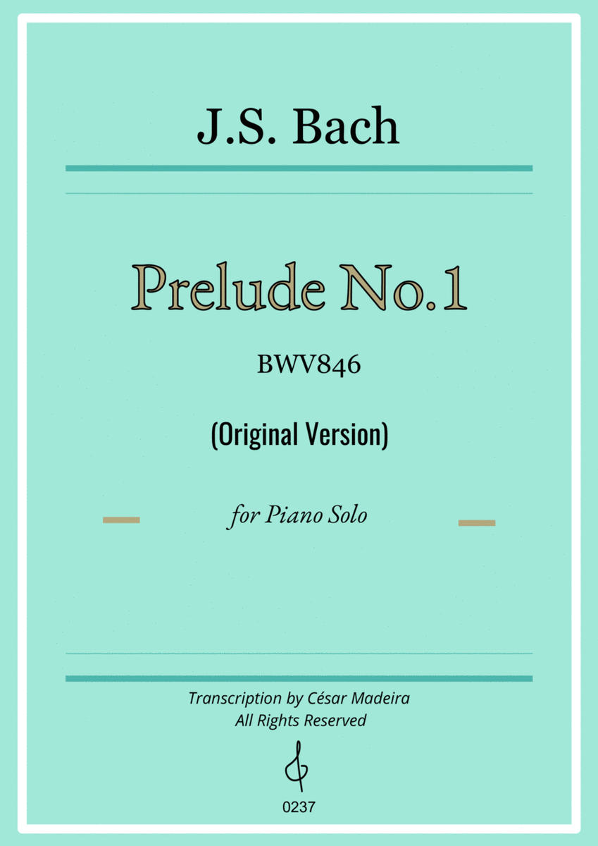 Prelude No. 1 in C major BWV846 - Original Version (W/Chords) image number null