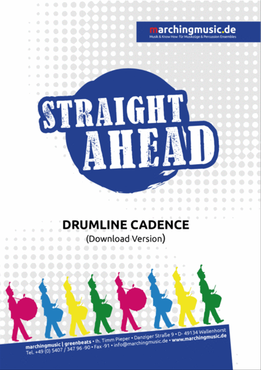 STRAIGHT AHEAD (Drumline Cadence) Marching Band scores gallery preview page 1