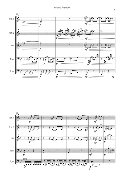 Gershwin's Three Piano Preludes - brass quintet image number null