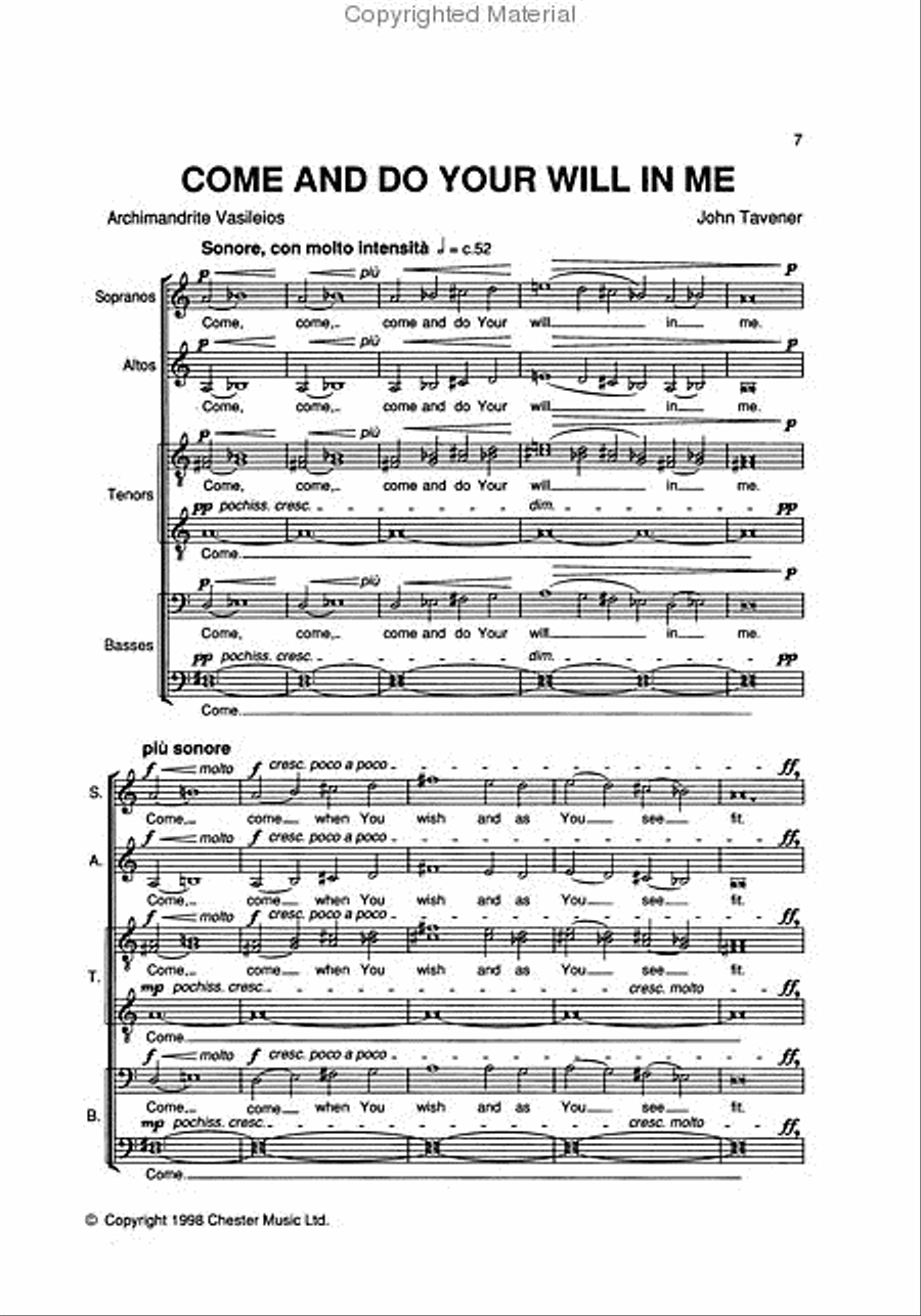 John Tavener - Choral Collection 4-Part scores gallery preview page 3