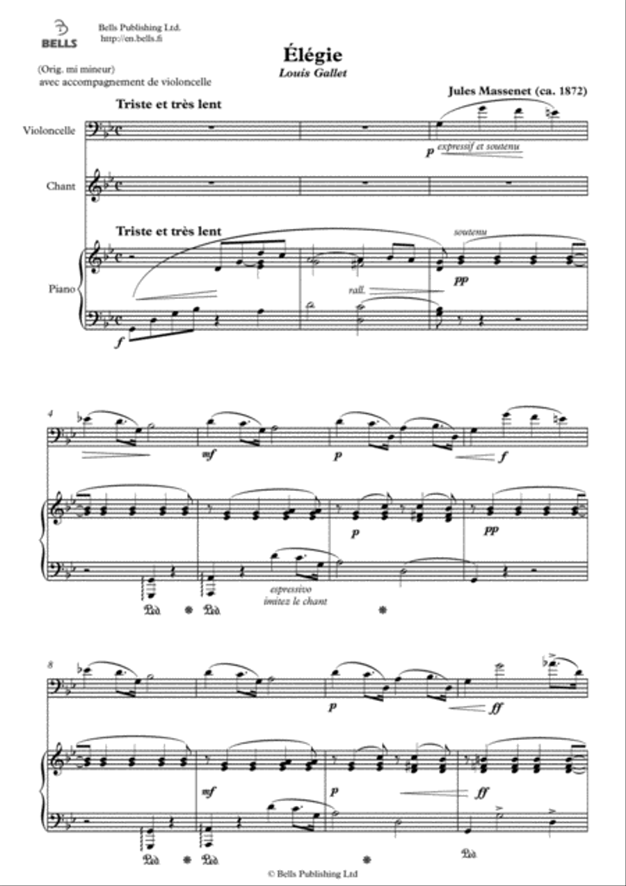 Elegie (G minor) Voice scores gallery preview page 1