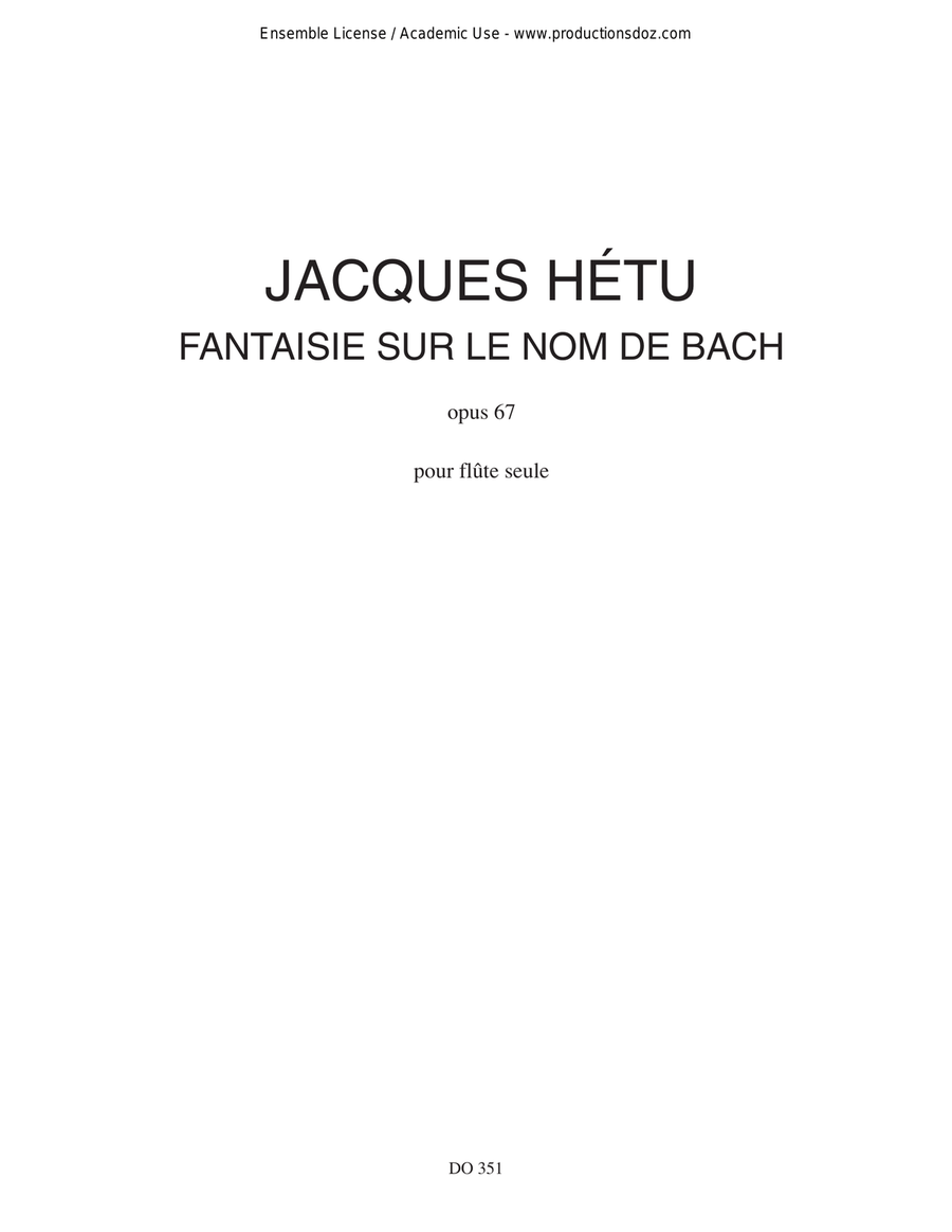 Fantaisie sur le nom de Bach Flute Solo scores gallery preview page 1