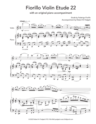 Fiorillo's Violin Etude 22 with an original piano accompaniment