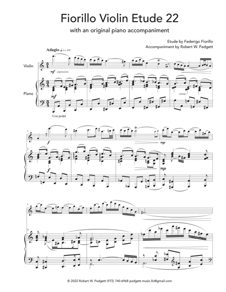 Fiorillo's Violin Etude 22 with an original piano accompaniment image number null