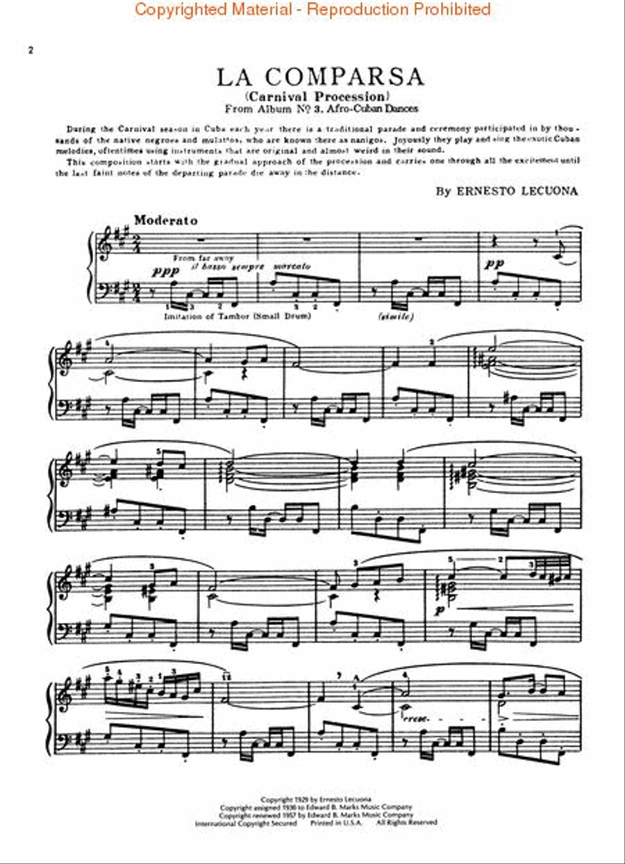 La Comparsa Piano Solo scores gallery preview page 2