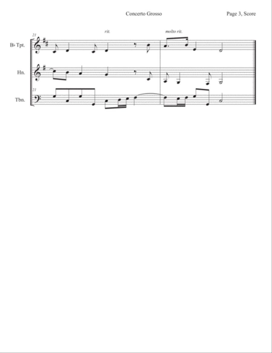 Concerto Grosso No. 3 Concerto Grosso No. 3 Horn scores gallery preview page 3