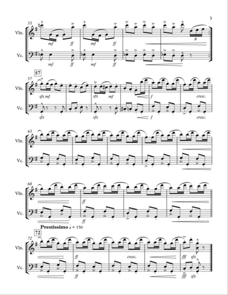The Nutcracker Suite: Russian Dance - Violin and Cello Duet String Duet scores gallery preview page 3