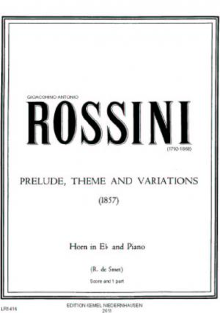 Prelude, theme and variations : Horn in Eb and piano, 1857