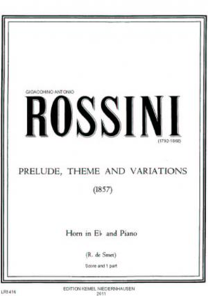 Book cover for Prelude, theme and variations