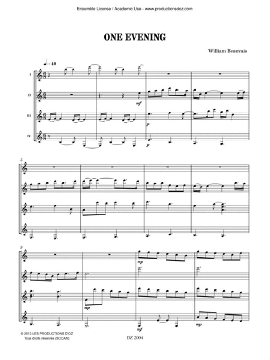 One Evening / Stumbling in 7 Guitar Ensemble scores gallery preview page 3