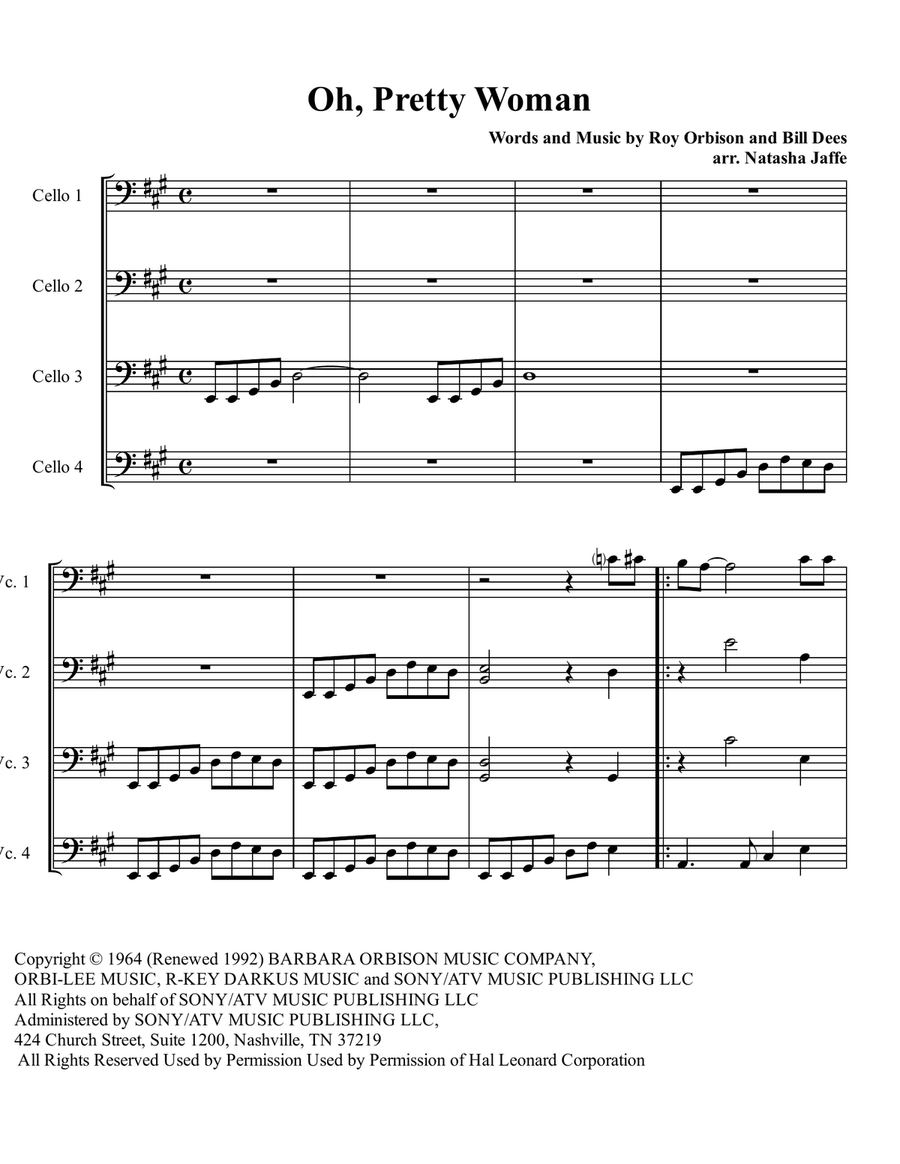 Oh, Pretty Woman Oh, Pretty Woman String Quartet scores gallery preview page 6