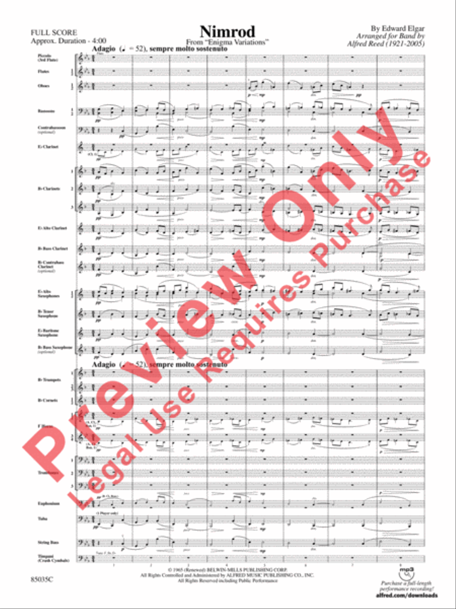 Nimrod (from Elgar's Variations) Concert Band scores gallery preview page 4